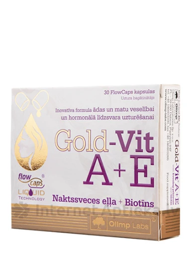 Olimp Labs Gold-Vit A + E, масло примулы вечерней + Биотин, 30 капсул | internetaptieka.lv