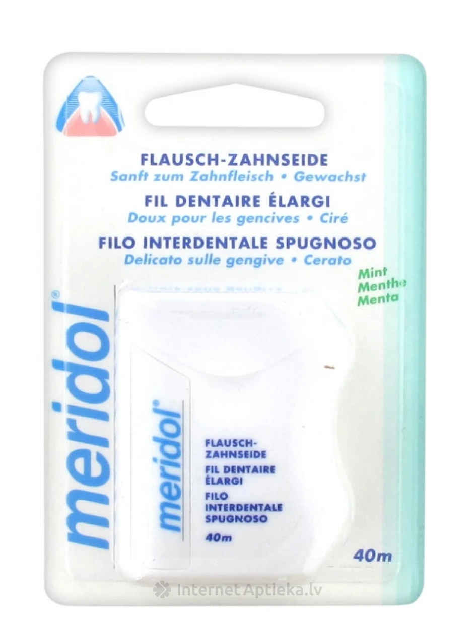 Meridol zobu diegs viegli vaskots saudzīgs smaganām, 40 m | internetaptieka.lv