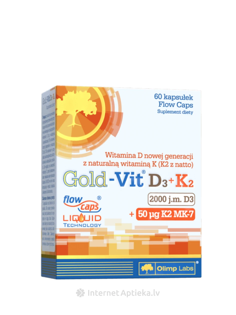 Olimp Labs Gold Vit D3 2000+K2, 60 kapsulas | internetaptieka.lv