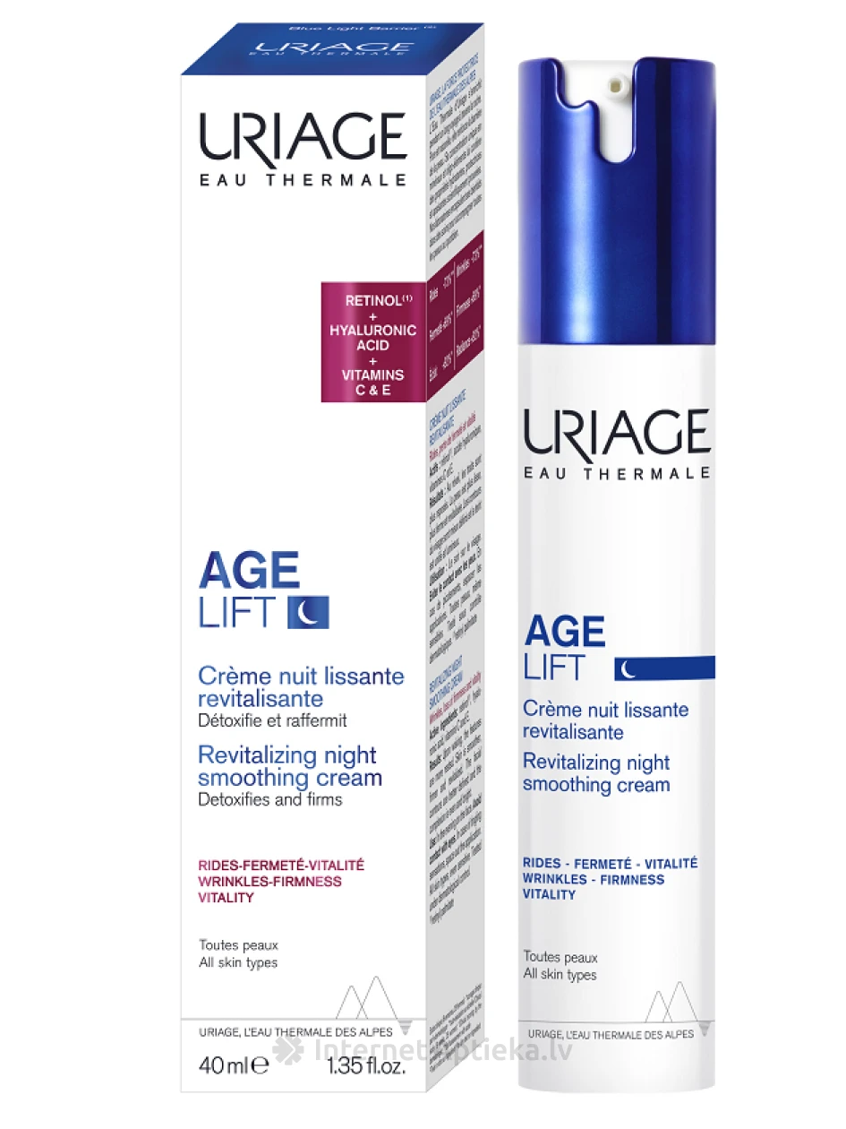 URIAGE AGE LIFT atjaunojošs izlīdzinošs nakts krēms, 40 ml | internetaptieka.lv