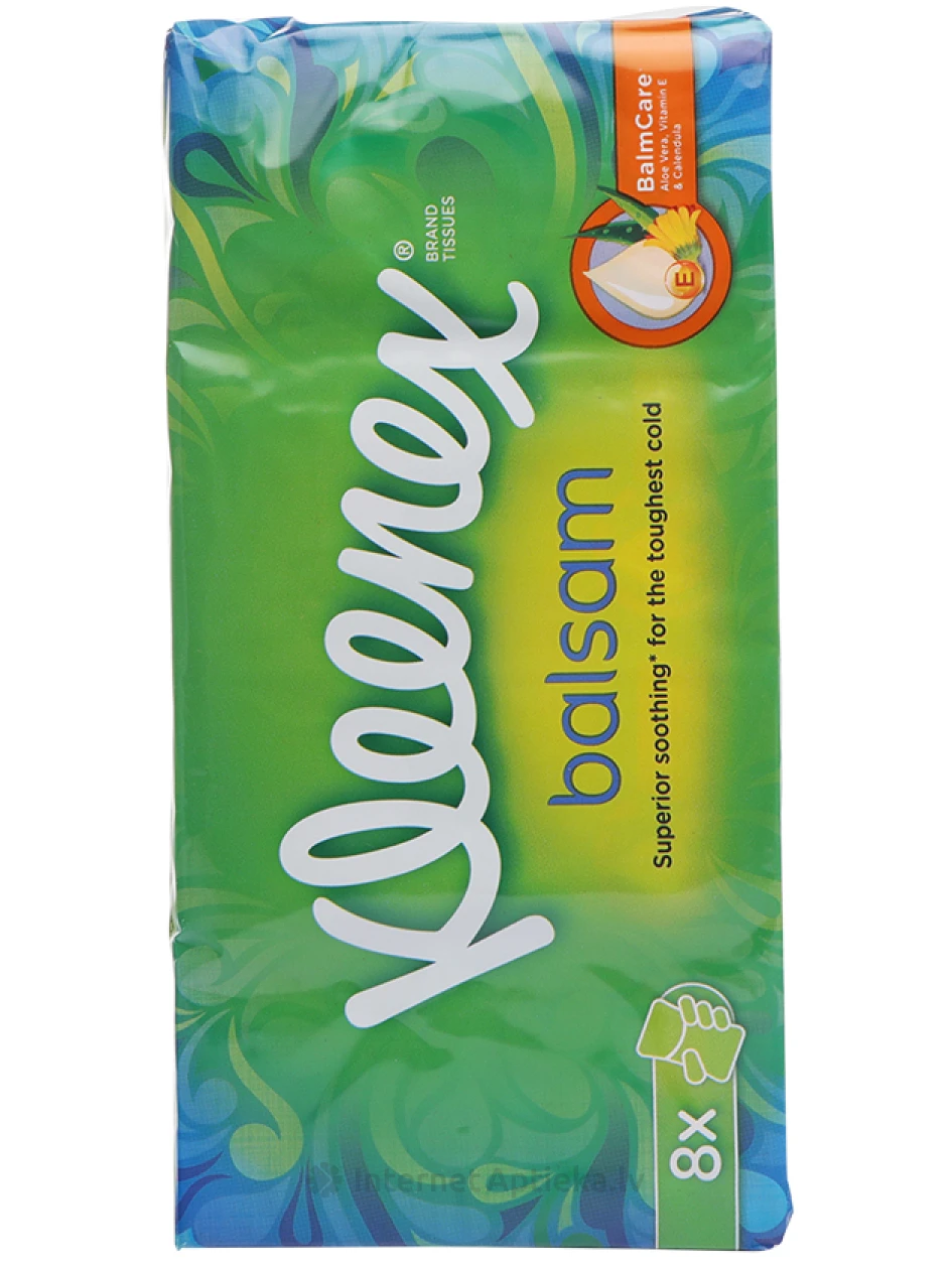 Kleenex Balsam salvetes, 8 paciņas | internetaptieka.lv