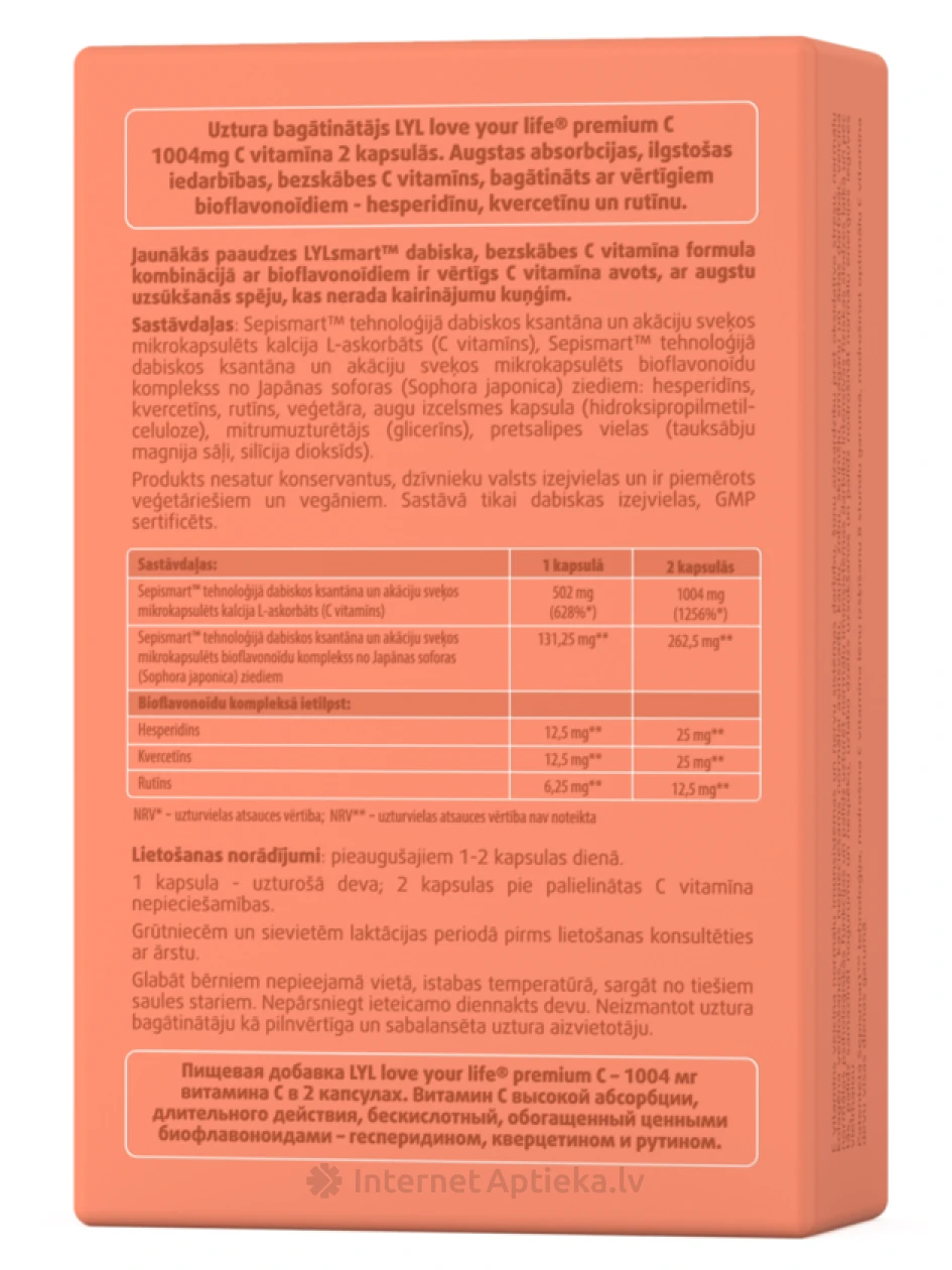 LYL premium C, 30 kapsulas | internetaptieka.lv
