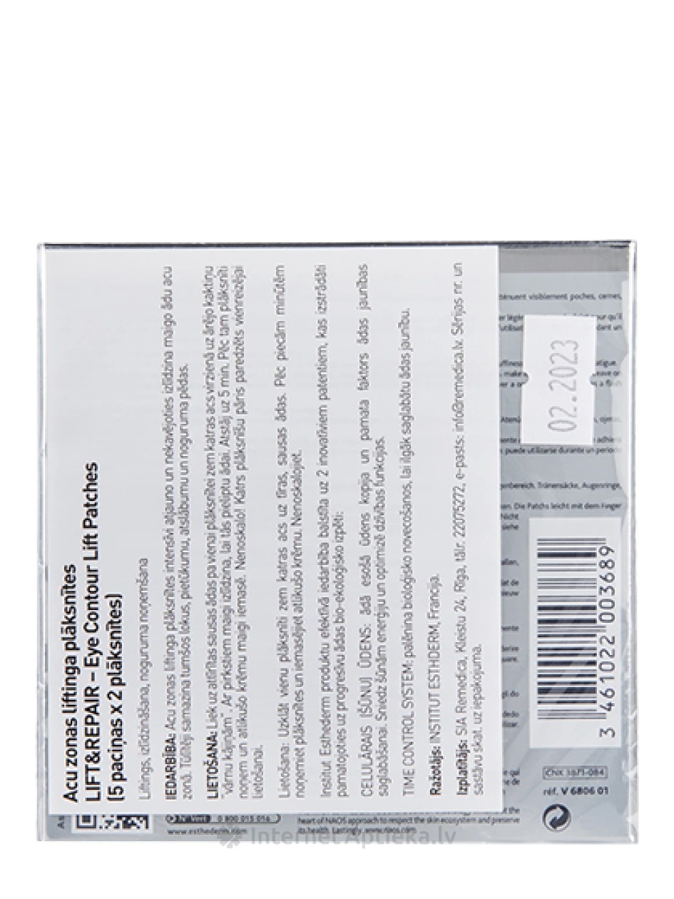 Institut Esthederm Lift & Repair маска-патч для участка вокруг глаз, 5x2 шт. | internetaptieka.lv