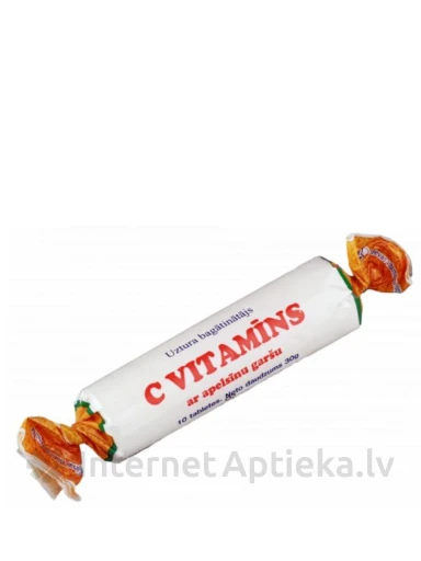 C Vitamīns ar apelsīnu garšu, 10 tabletes | internetaptieka.lv
