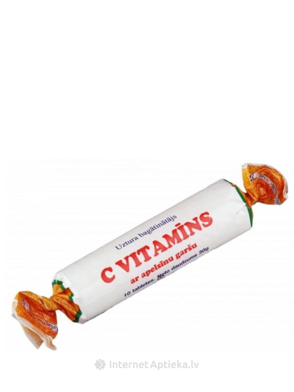 C Vitamīns ar apelsīnu garšu, 10 tabletes | internetaptieka.lv
