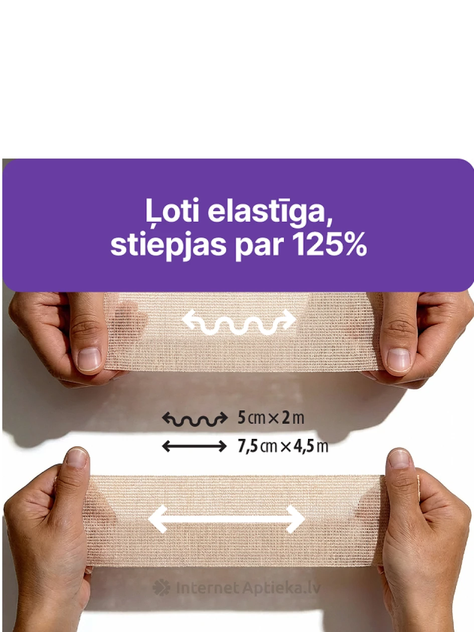 Medrull Fix-O elastinis tvarstis 7,5 cm x 4,5 m, lipnus, 1 vnt. | internetaptieka.lv