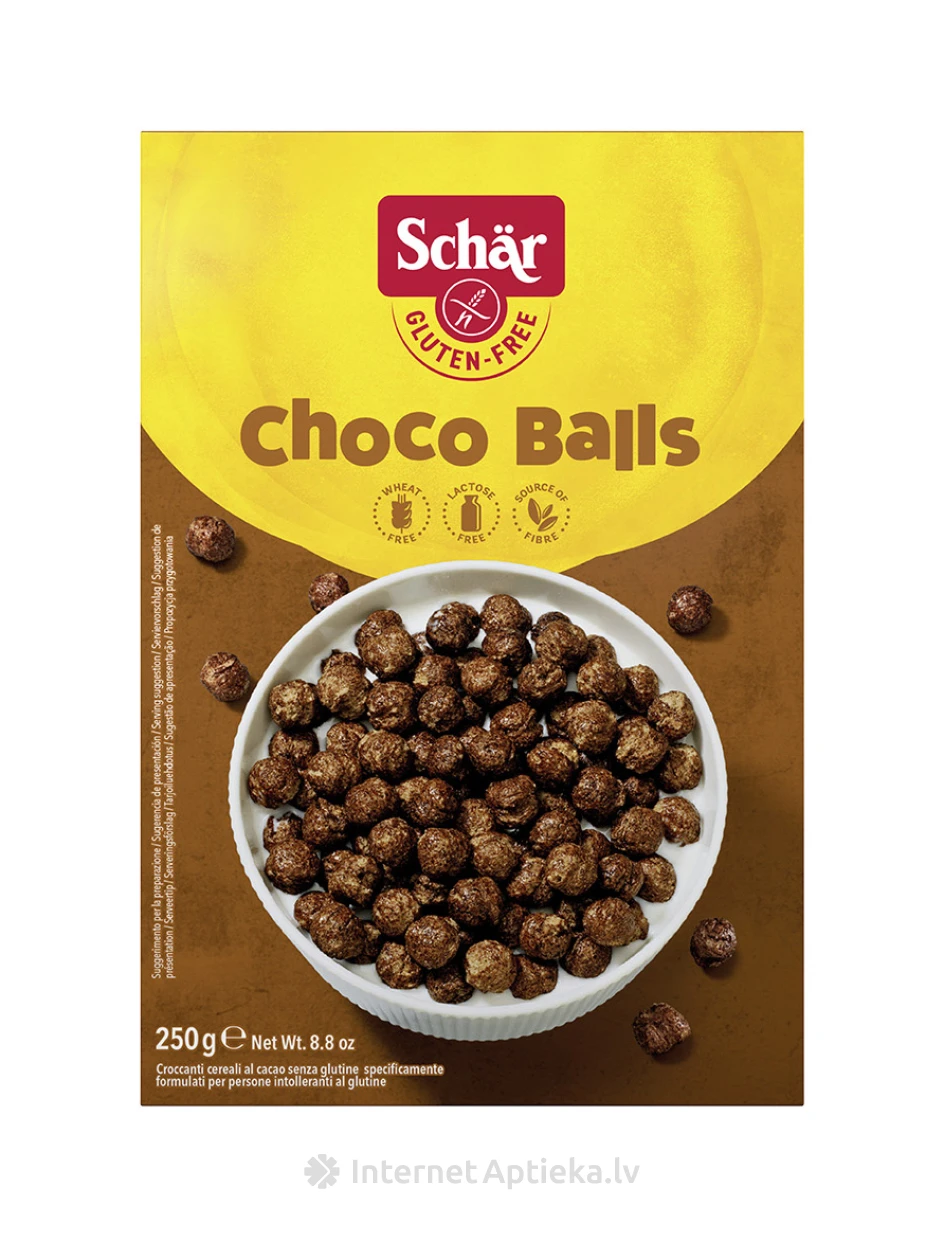 Schär CHOCO BALLS хлопья без глютена с какао, 250 г | internetaptieka.lv