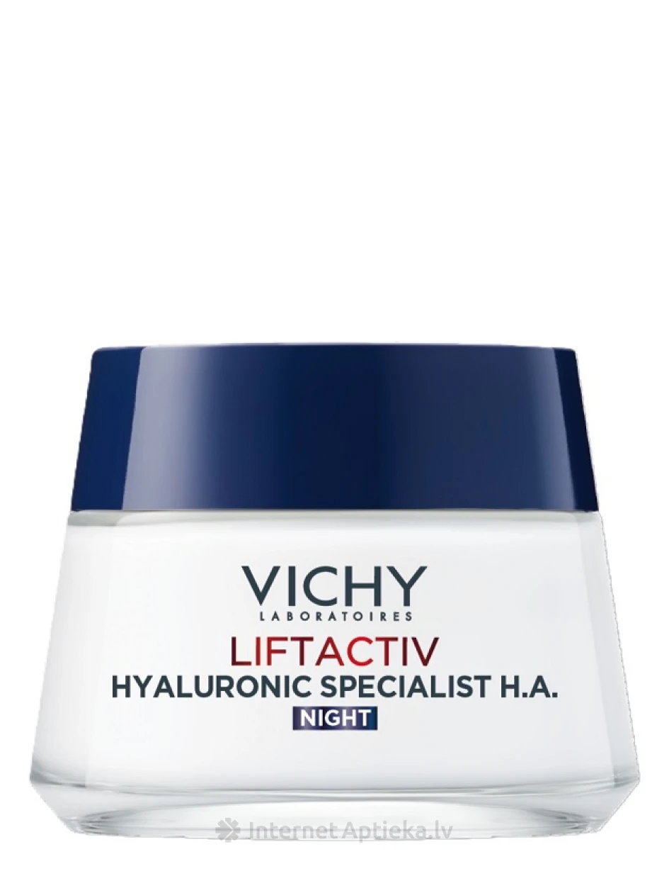 VICHY LIFTACTIV HYALURONIC SPECIALIST H.A. sejas ādu nostiprinošs krēms nakts, 50 ml | internetaptieka.lv
