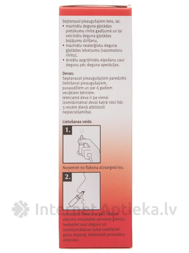 Septanazal ninasprei täiskasvanutele, 10 ml | internetaptieka.lv