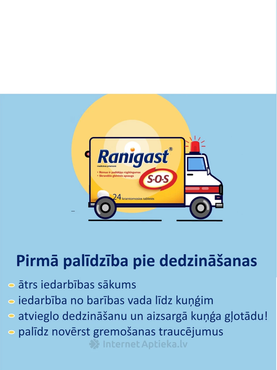 Ranigast SOS, 12 närimistabletti | internetaptieka.lv