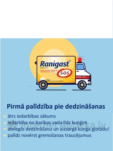 Ranigast SOS, 12 košļājamās tabletes | internetaptieka.lv