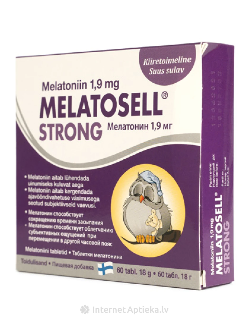 Melatosell strong 1. 9 mg, 60 tabletes | internetaptieka.lv