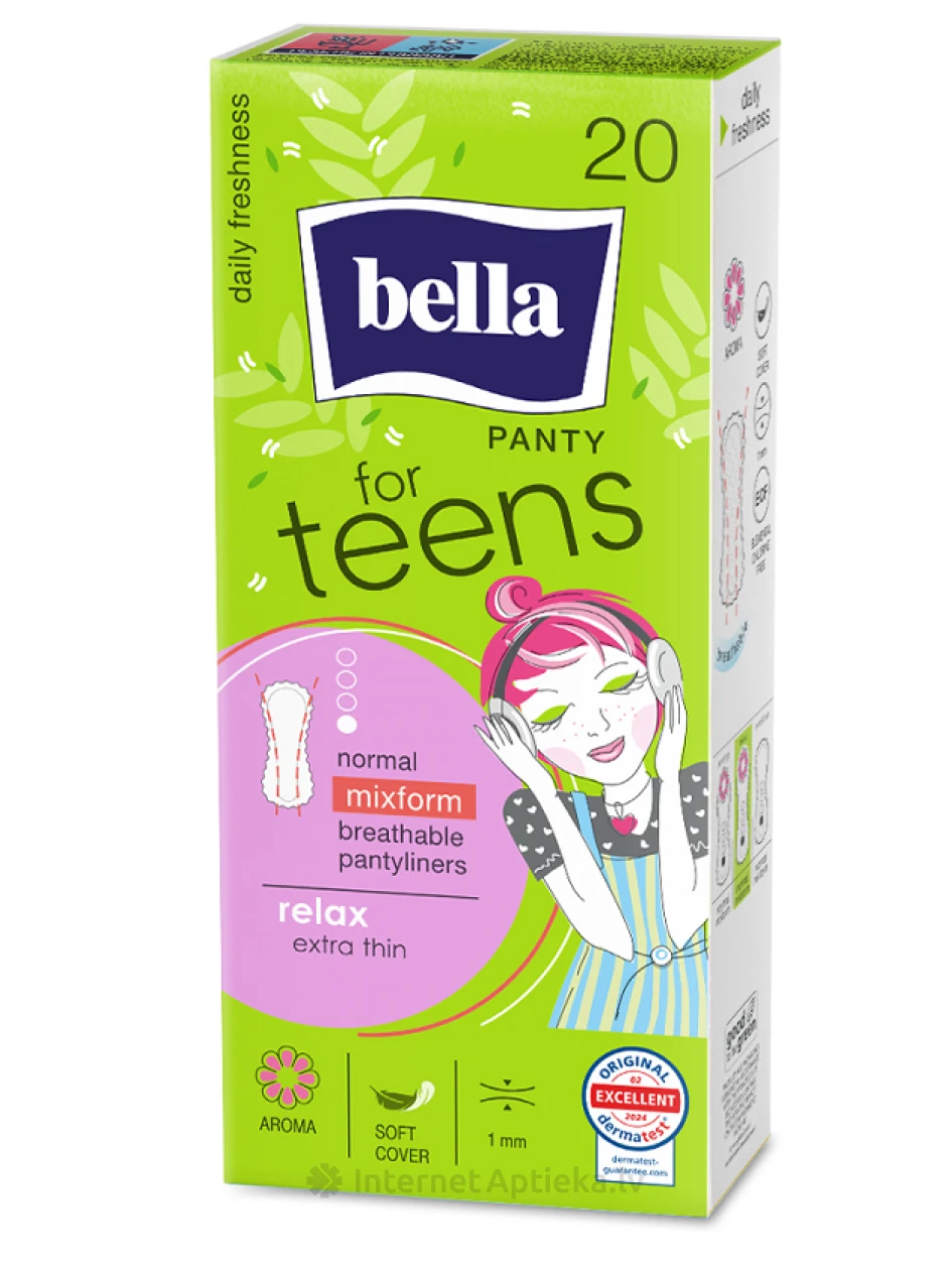BELLA FOR TEENS Panty Aroma Relax igapäevased hügieenisidemed, 20 tk. | internetaptieka.lv