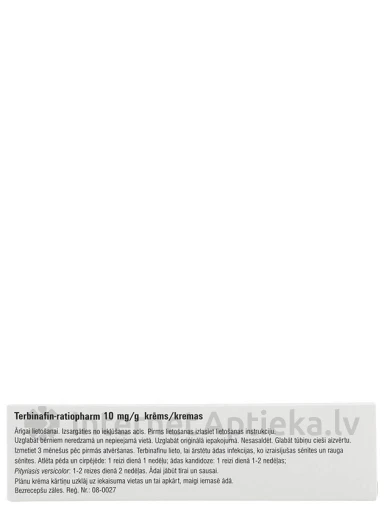 Terbinafin-Ratiopharm 10mg/g krēms, 15 g | internetaptieka.lv