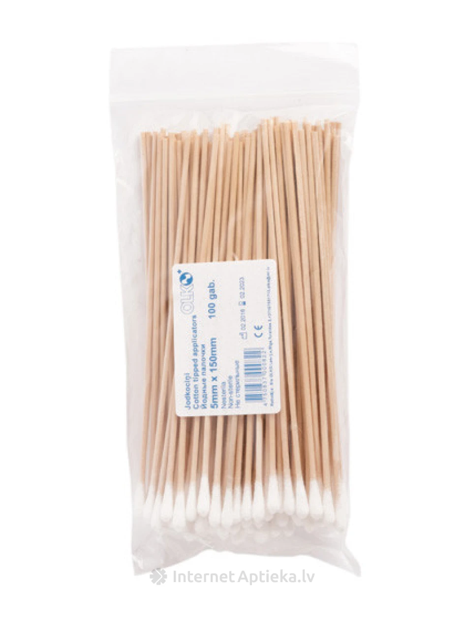Olko Jodkociņi ar vati 5 mm x 150 mm, 100 gb. | internetaptieka.lv