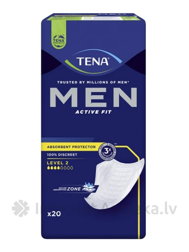 Tena Men Level 2 прокладки для мужчин, Medium, 20 шт. | internetaptieka.lv