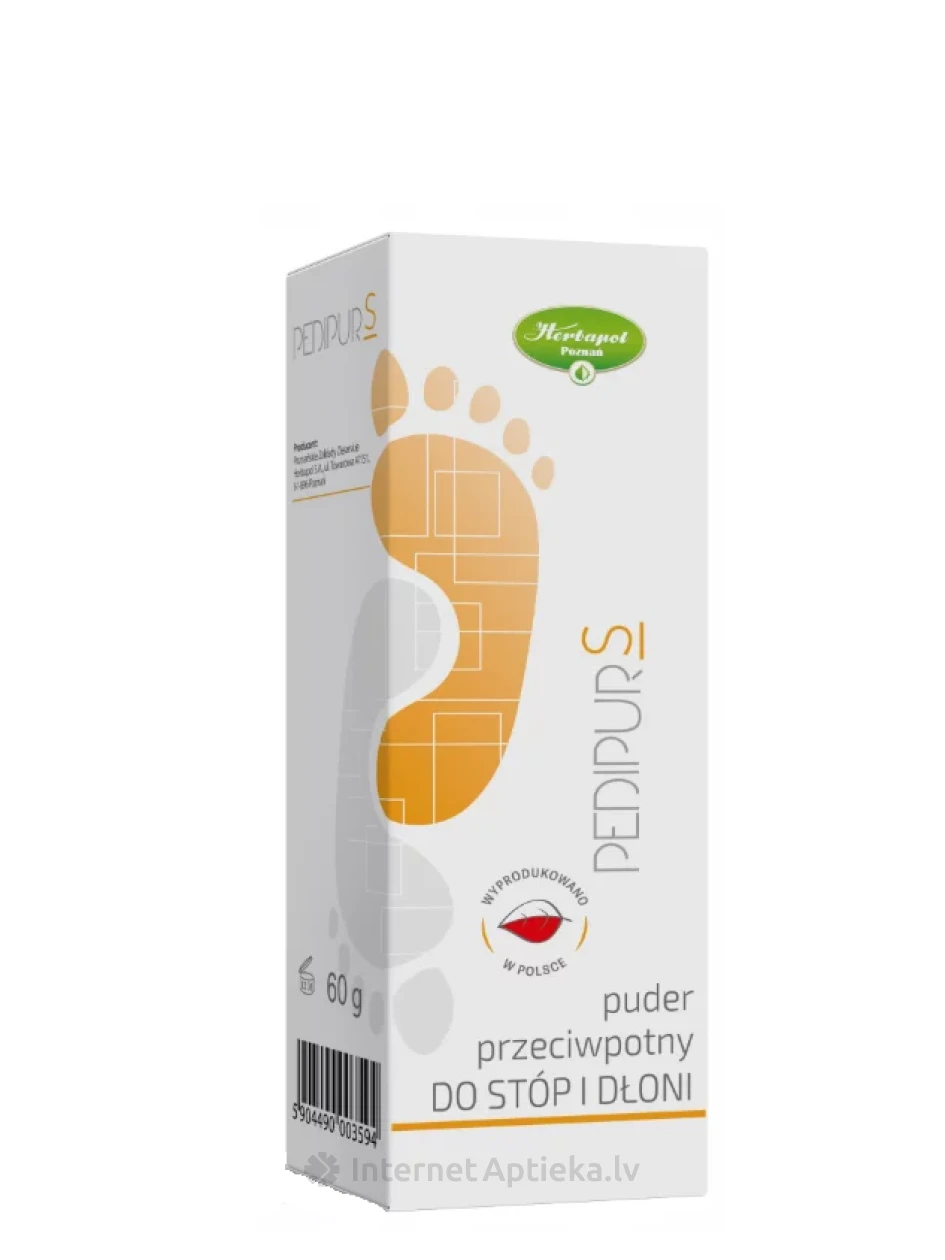PEDIPUR S Антиперспирант Жидкая пудра для стоп и рук, 60 г | internetaptieka.lv
