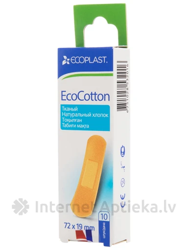 ECOPLAST Auduma plāksteri, 72x19mm, 10 gb. | internetaptieka.lv