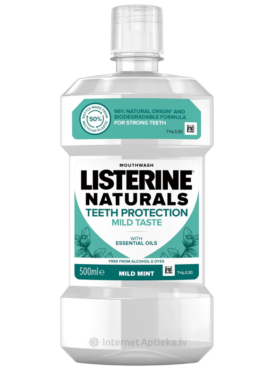 LISTERINE Naturals Teeth Protection средство для полоскания рта, 500 мл | internetaptieka.lv