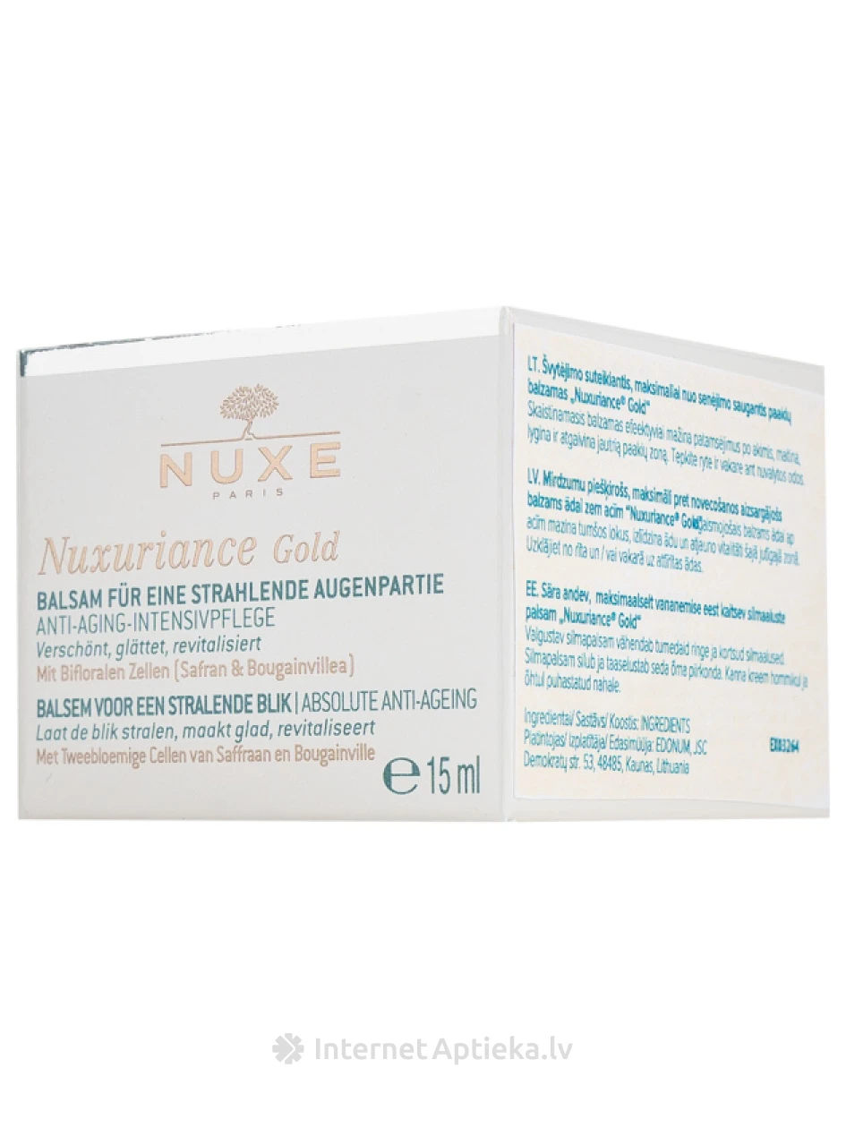 NUXE Radiant, vananemisvastane palsam silmaalusele nahale, 15 ml | internetaptieka.lv