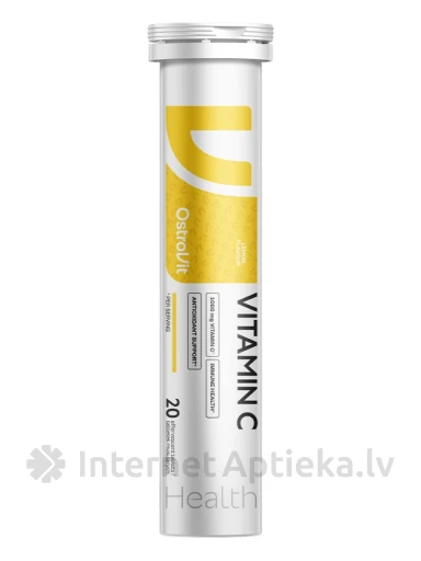 OstroVit Vitamin C 1000 mg Со вкусом лимона, 20 шипучих таблеток | internetaptieka.lv
