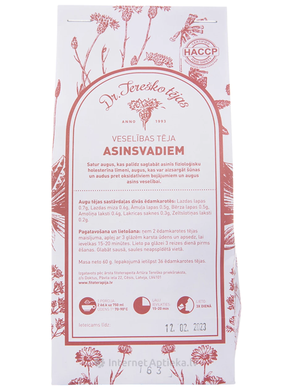 Dr Tereško tee veresoontele, 55 g | internetaptieka.lv