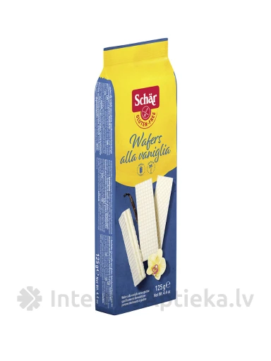 Schär Wafers Alle Vaniglia bezglutēna vafeles ar vaniļas krēmu, 125 g | internetaptieka.lv