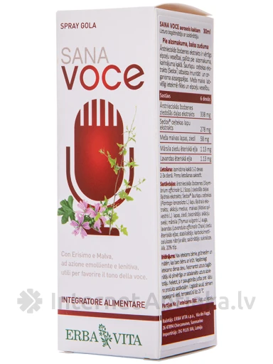Sana Voce sprejs pie aizsmakuma un balss zuduma, 30 ml | internetaptieka.lv
