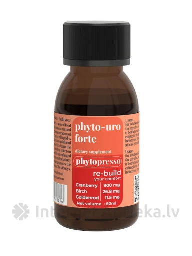 Phyto-uro forte re-build your comfort, 60 мл | internetaptieka.lv