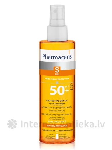 Pharmaceris SPF50+ päikesekaitsega kuiva kehaõli, 200 ml | internetaptieka.lv