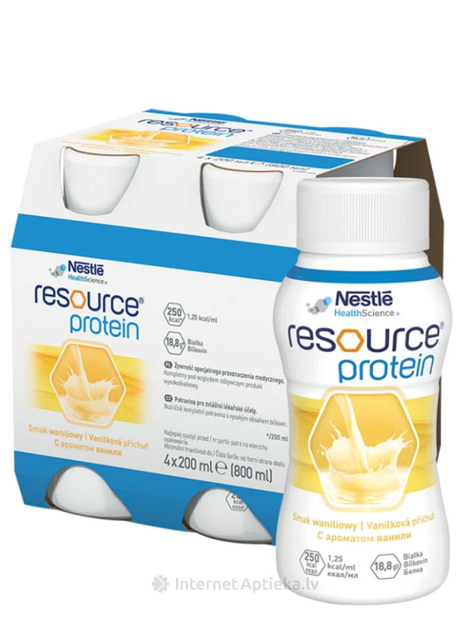 Resource Protein Vanilla питание для медицинских целей, 4*200 мл | internetaptieka.lv