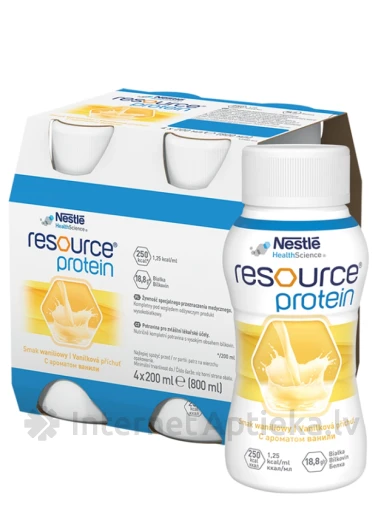 Resource Protein Vanilla питание для медицинских целей, 4*200 мл | internetaptieka.lv