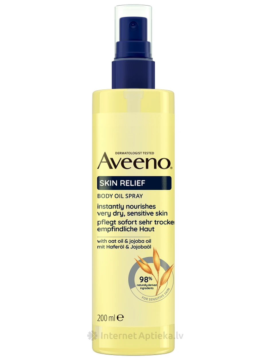AVEENO Skin Relief ķermeņa eļļas sprejs, 200 ml | internetaptieka.lv