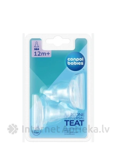 Canpol силиконовая соска на бутылку, круглая 12+ мес., 2 шт. | internetaptieka.lv