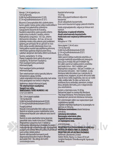 Pestigon капельный раствор от блох и клещей для собак 10-20 кг, 3 шт. | internetaptieka.lv