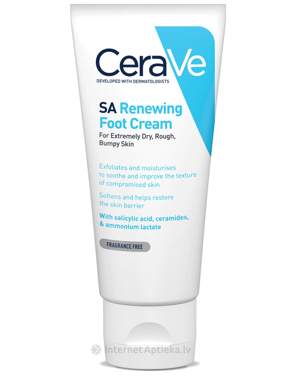 CeraVe SA atjaunojošs krēms ar keramīdiem ļoti sausas pēdu ādas kopšanai, 88 ml | internetaptieka.lv