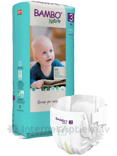 Bambo Nature детские подгузники, M 4-8 кг, 52 шт. | internetaptieka.lv