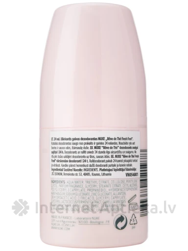 NUXE dezodorants svaigai sajūtai 24h, 50 ml | internetaptieka.lv
