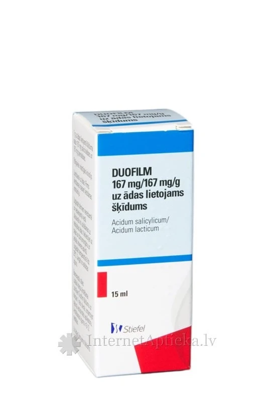 Duofilm 167 mg/ml + 167 mg/ml uz ādas lietojams šķīdums