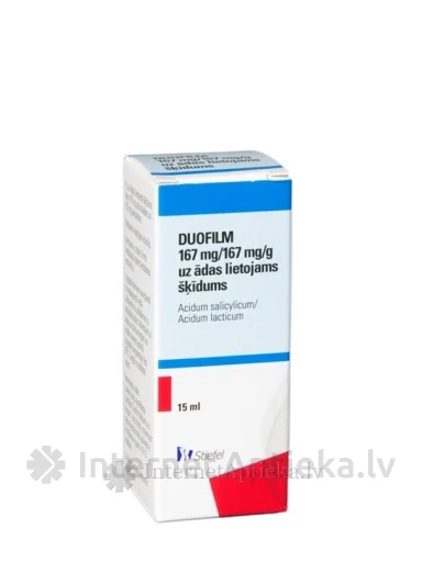 Duofilm 167 mg/ml + 167 mg/ml lahus kasutamiseks nahal, 15 ml | internetaptieka.lv