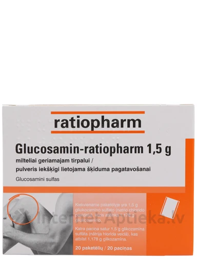 Glucosamin-Ratiopharm pulber 1,5 g, 20 pakki | internetaptieka.lv
