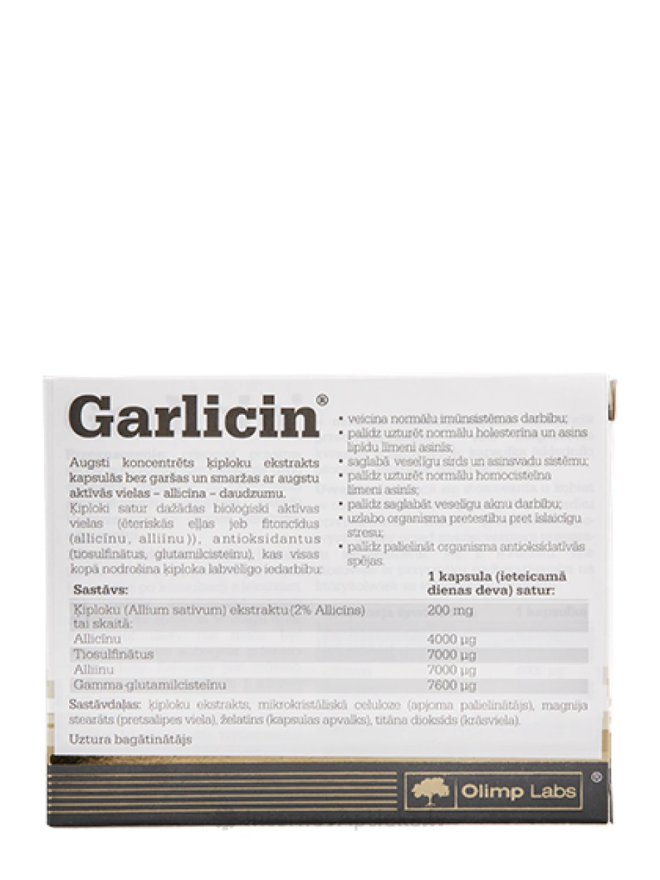 Olimp Labs Garlicin 200 mg ķiploku ekstrakts, 30 kapsulas | internetaptieka.lv