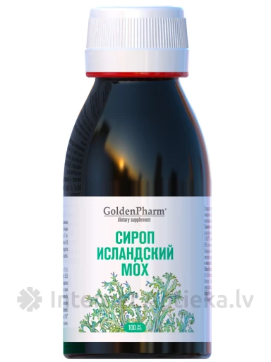 Golden Pharm Islandes ķērpju sīrups, 100 ml | internetaptieka.lv