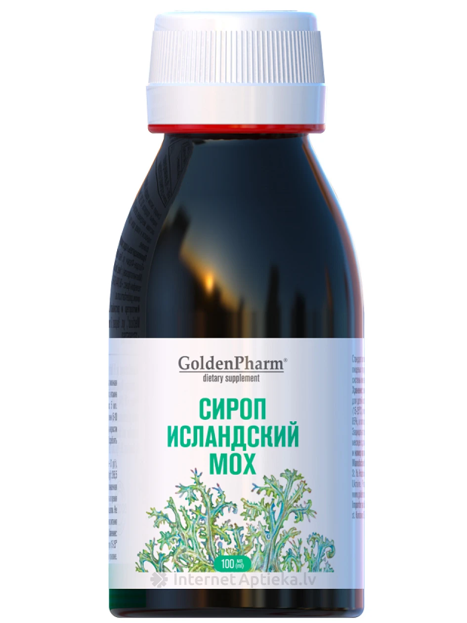 Golden Pharm Islandes ķērpju sīrups, 100 ml | internetaptieka.lv
