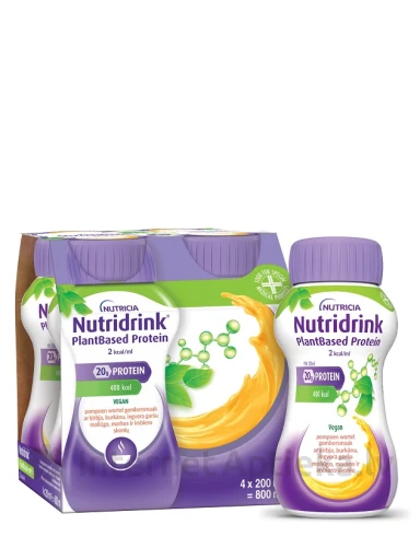 Nutridrink Plantbased Ķirbju/Burkānu, 4x200 ml | internetaptieka.lv