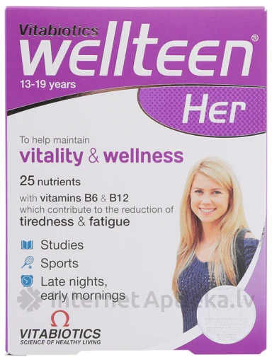 Vitabiotics Wellteen Her multivitamīni jaunietēm 13-19 g.v., 30 tabletes | internetaptieka.lv