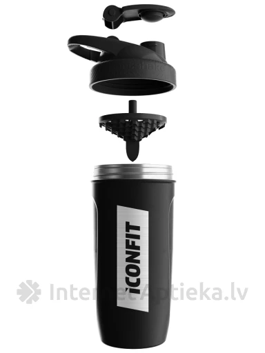 ICONFIT Shaker Reforce Stainless Steel Melns, 900 ml | internetaptieka.lv