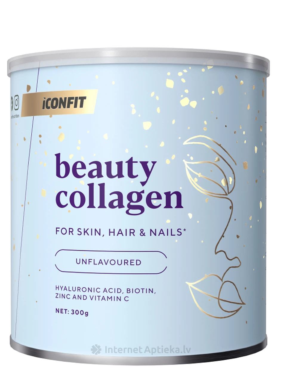 ICONFIT Beauty Collagen - Unflavoured коллаген буз вкуса, 300 г | internetaptieka.lv