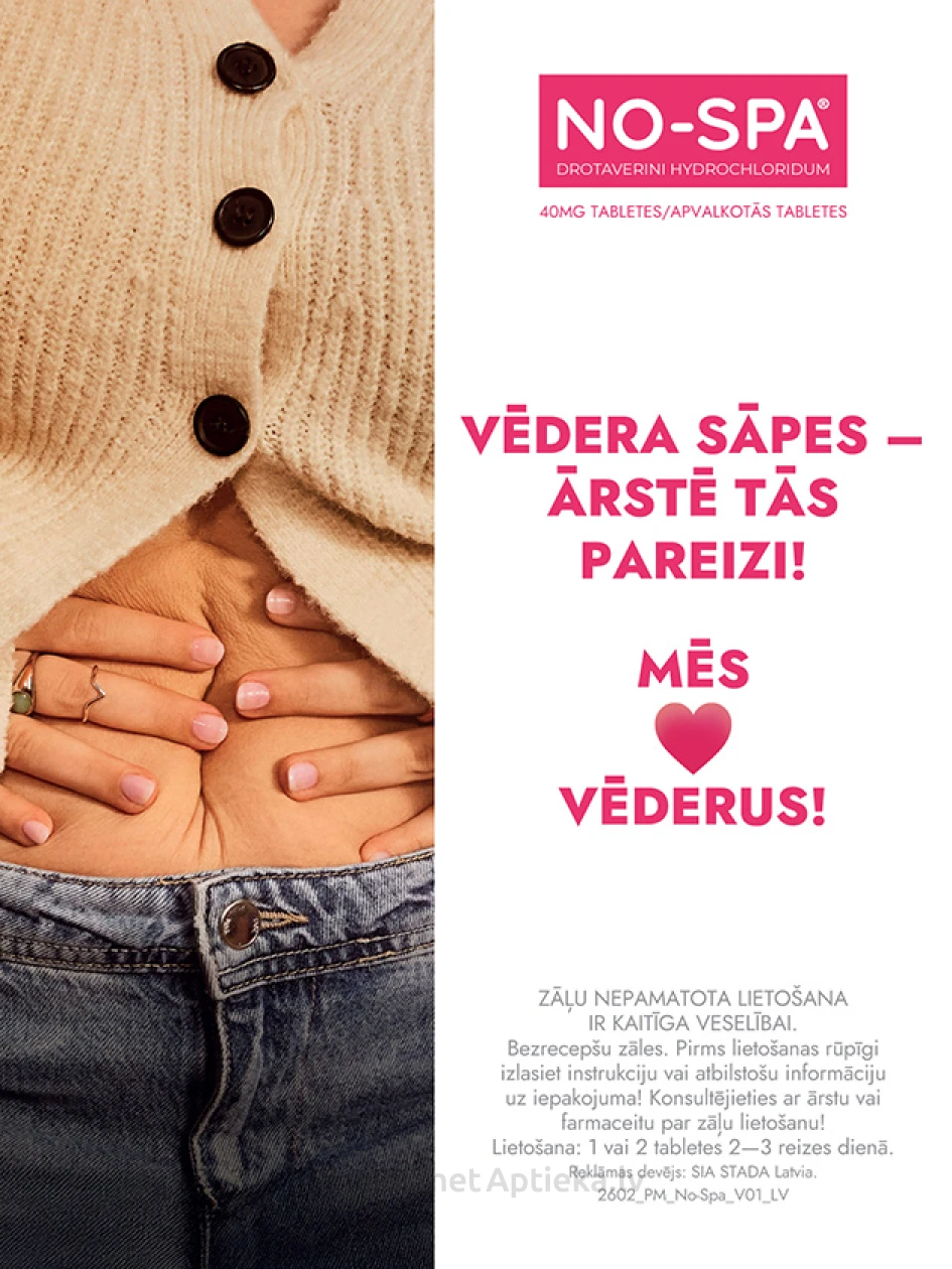 No-Spa, 24 apvalkotās tabletes | internetaptieka.lv