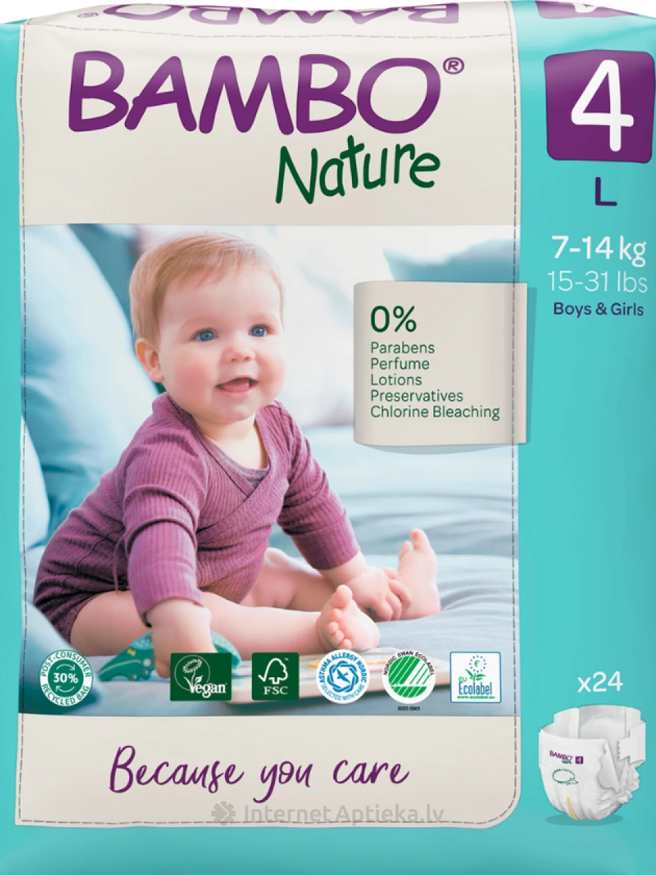 Bambo Nature autiņbikses 7-14kg, 24 gb. | internetaptieka.lv